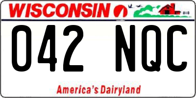 WI license plate 042NQC