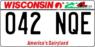 WI license plate 042NQE