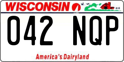 WI license plate 042NQP