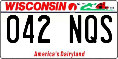 WI license plate 042NQS