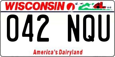 WI license plate 042NQU