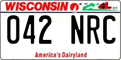 WI license plate 042NRC