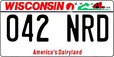 WI license plate 042NRD