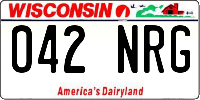 WI license plate 042NRG