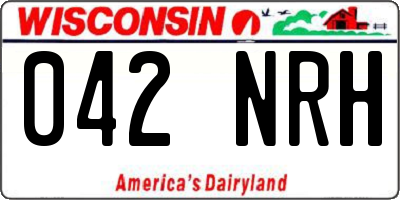 WI license plate 042NRH