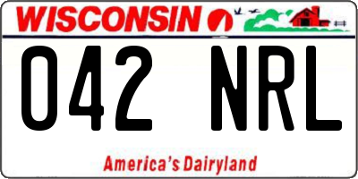 WI license plate 042NRL