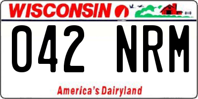 WI license plate 042NRM