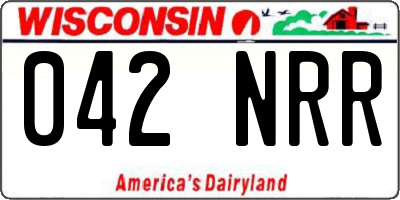 WI license plate 042NRR
