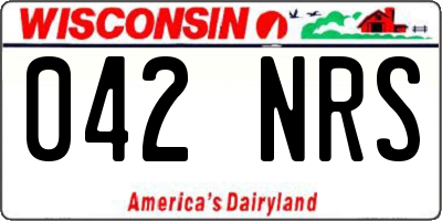 WI license plate 042NRS