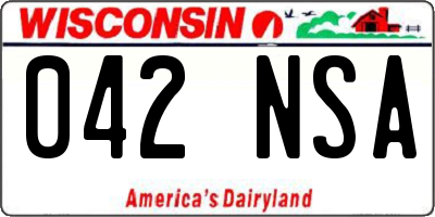 WI license plate 042NSA