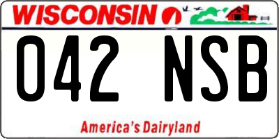 WI license plate 042NSB