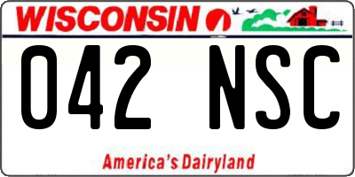 WI license plate 042NSC