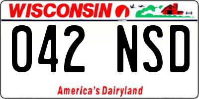 WI license plate 042NSD