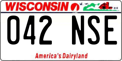 WI license plate 042NSE