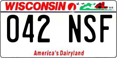 WI license plate 042NSF