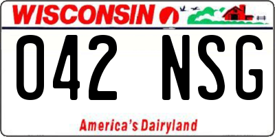 WI license plate 042NSG