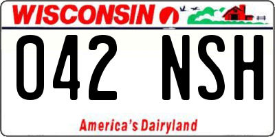 WI license plate 042NSH