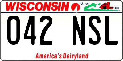 WI license plate 042NSL