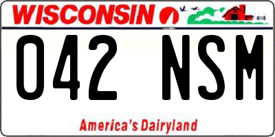 WI license plate 042NSM