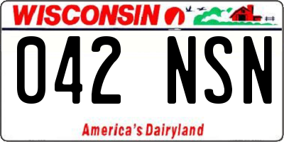 WI license plate 042NSN