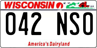WI license plate 042NSO