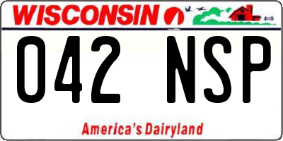WI license plate 042NSP