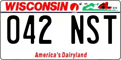 WI license plate 042NST