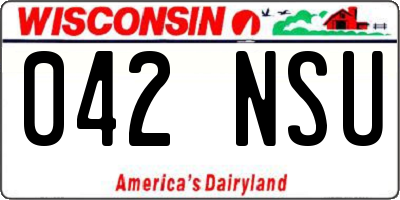 WI license plate 042NSU