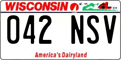 WI license plate 042NSV