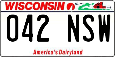 WI license plate 042NSW