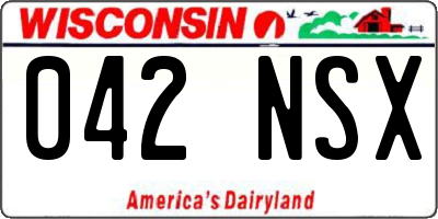 WI license plate 042NSX
