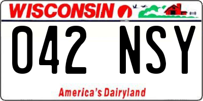 WI license plate 042NSY