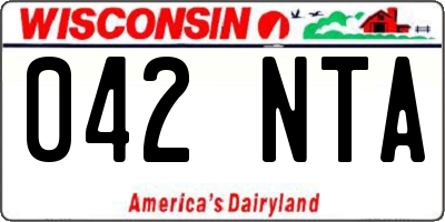 WI license plate 042NTA