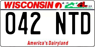 WI license plate 042NTD
