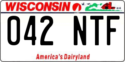 WI license plate 042NTF