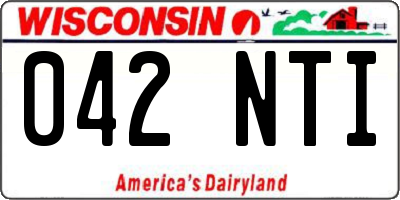 WI license plate 042NTI