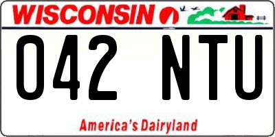 WI license plate 042NTU