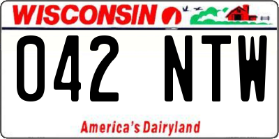 WI license plate 042NTW