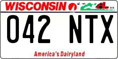 WI license plate 042NTX