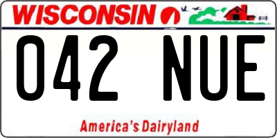 WI license plate 042NUE