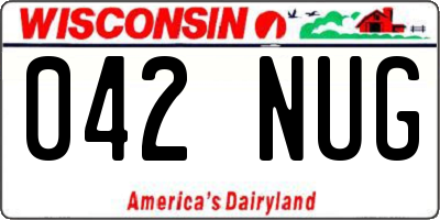 WI license plate 042NUG