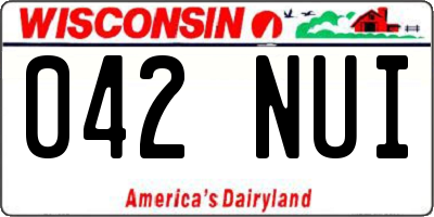 WI license plate 042NUI