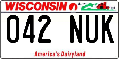 WI license plate 042NUK