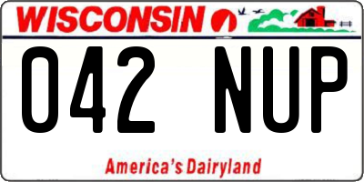 WI license plate 042NUP