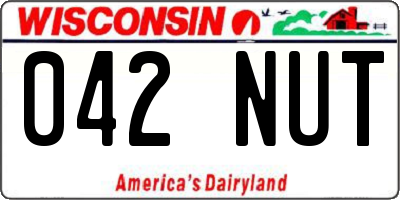 WI license plate 042NUT
