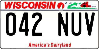 WI license plate 042NUV