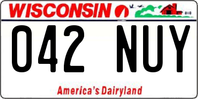 WI license plate 042NUY