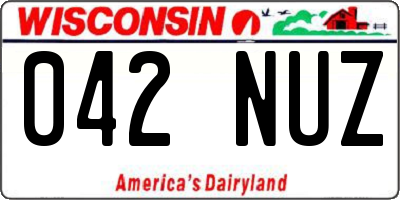 WI license plate 042NUZ