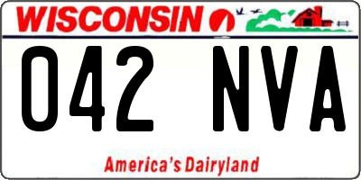 WI license plate 042NVA