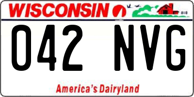 WI license plate 042NVG